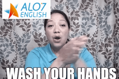 wash hands total physical response GIF by ALO7.com