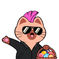 Easter Bunny Cute Cat Sticker by Silly Kitties