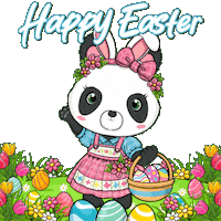 Waving Easter Bunny Sticker by PandaPals