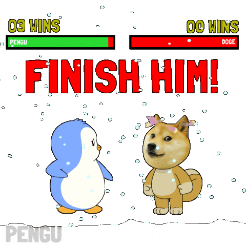 Fight Finish Him Sticker by Pudgy Penguins