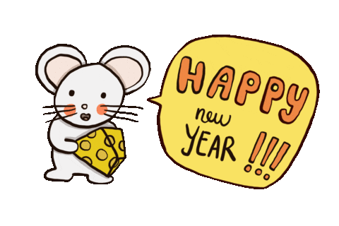 Happy New Year Rat Sticker by cypru55
