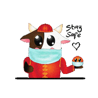 icad_iics cny cow chinese new year stay safe Sticker