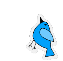 Flying Blue Bird Sticker