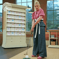 Golf Golfing GIF by The Great British Sewing Bee