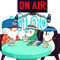 Discuss On Air Sticker by Pudgy Penguins