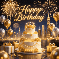 llwuStudio01 celebration birthday cake confetti GIF