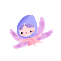 Flying Cute Girl Sticker by foopklo