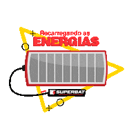 Superbatmultimarcas energia bateria som raio Sticker