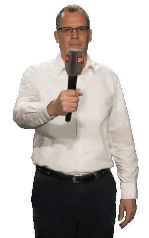 microphone dropping Sticker by Schweizer Radio und Fernsehen