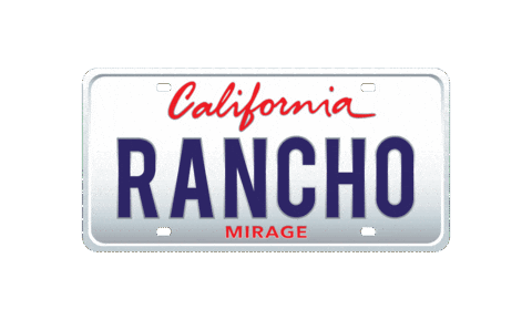California License Plate Sticker by Visit Rancho Mirage