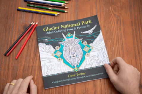 glacierconservancy giphygifmaker coloringbook glaciernationalpark GIF