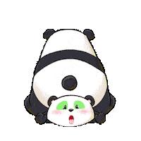 Tired Pandas Sticker by UpStudiosWorld