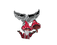 Whaleavl mushroom gnome whale juggle Sticker