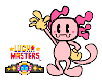 Axoloteluchador game cartoon pink hi Sticker