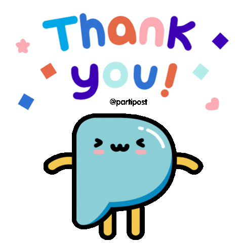 Happy Thank U Sticker by Partipost