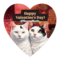 White Cats Heart Sticker