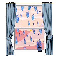 Raining Heavy Rain Sticker by EYEYAH!