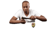 Man Eating Sticker by Bernardson