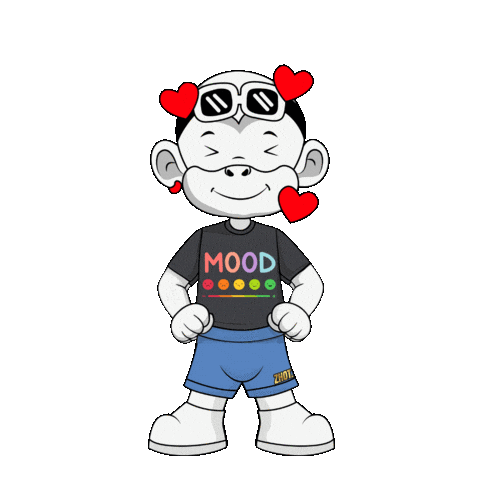 Mood White Monkey Sticker by Zhot