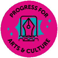 thatsprogresif arts progress magenta teal Sticker
