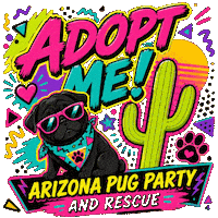 Adoptme Pugparty Sticker by Arizona Pug Party and Rescue