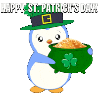 St Patricks Day Good Luck Sticker by Pudgy Penguins