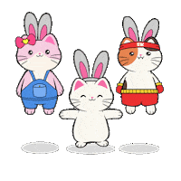 Easter Bunny Jin Sticker by Silly Kitties