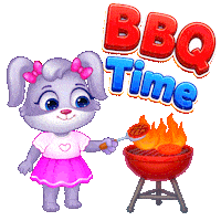 Party Grilling Sticker by Lucas and Friends by RV AppStudios