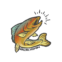rokmangear fish fishing hunting trout Sticker