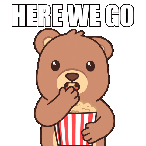 Teddy Bear Popcorn Sticker by BEARISH