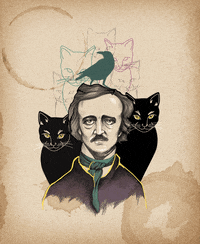 aledelatorre cat moon books raven GIF