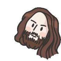Illustration Beard Sticker by Webhallen