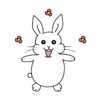 jinsil 행복 토끼 꽃 행복해 Sticker