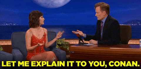 Explain Lizzy Caplan GIF by Team Coco