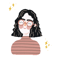 Girl Glasses Sticker