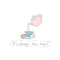 esinee tea alice tea time biscuits Sticker