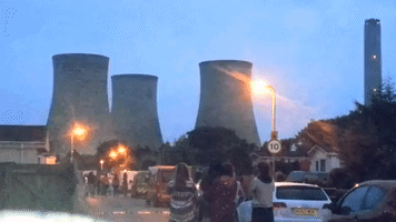 Huge Power Station Towers Demolished in Seconds