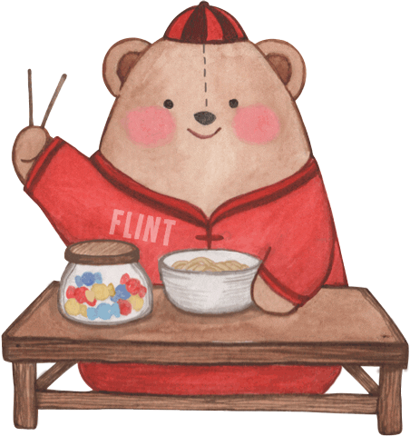 New Year Bear Sticker by flintbabyshop