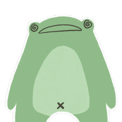 lewiebearr giphyupload confused frog dizzy Sticker