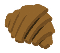 Petitgravier breakfast brown croissant petitgravier Sticker