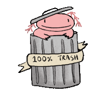 komolini pink trash reptile axolotl Sticker