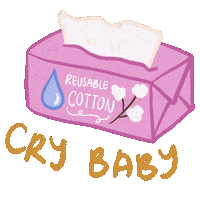 Sad Pink Sticker by Regina Awang