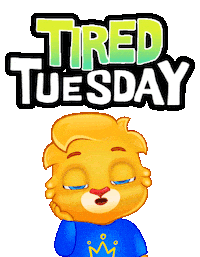 Tired Tuesday Morning Sticker by Lucas and Friends by RV AppStudios