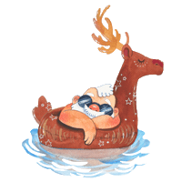 julianarabeloart christmas xmas pool natal Sticker