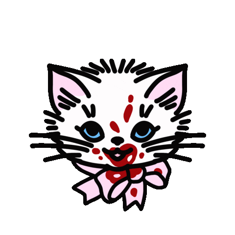 Blkmagiccat giphyupload kitten white cat blk magic cat Sticker