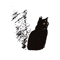 dokinaare cat black cat catman devil cat Sticker