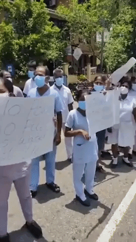 Hospital Staff Join Protests Against Sri Lankan Government