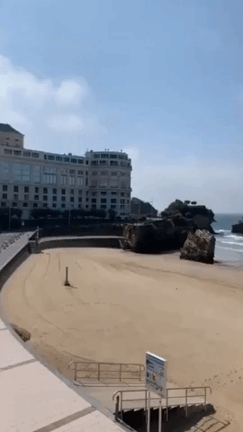 Biarritz's Main Beach Deserted as G7 Security Forces Restrict Area Ahead of Summit