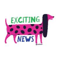 Black_Owl_Design dog news designer exciting Sticker