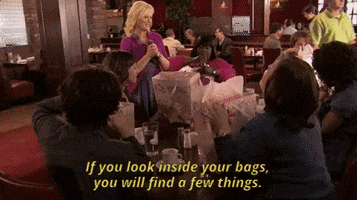 parks and recreation if you look inside your bags you will find a few things GIF by NBC